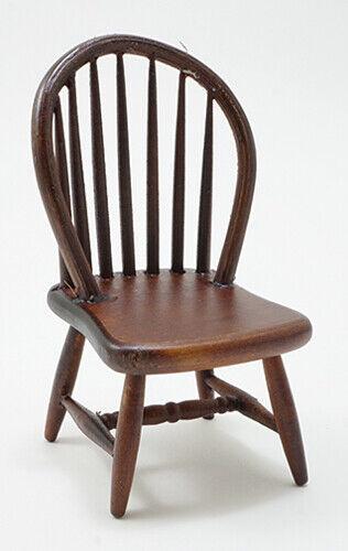 Dollhouse miniature walnut windsor side chair