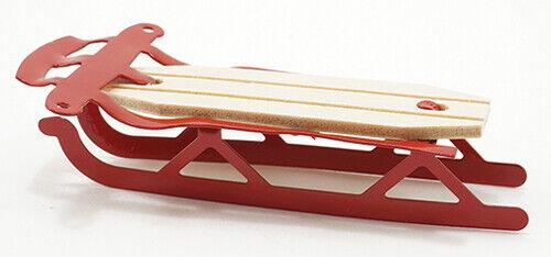 Dollhouse miniature red flyer sled
