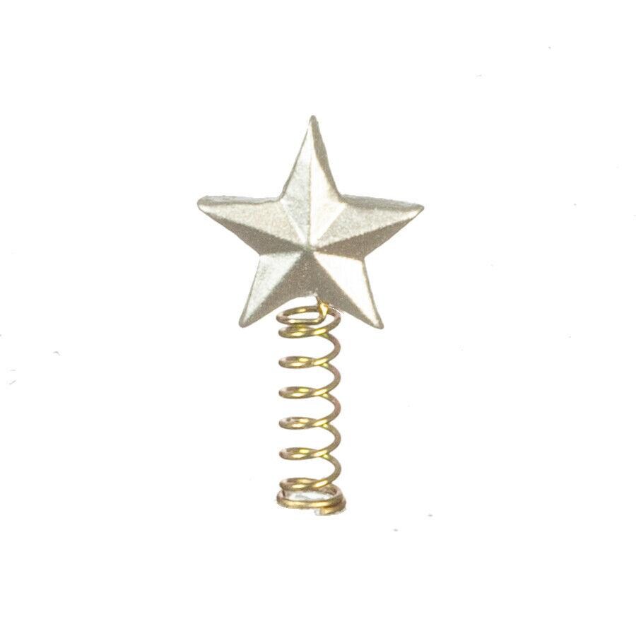 Dollhouse miniature silver star tree topper