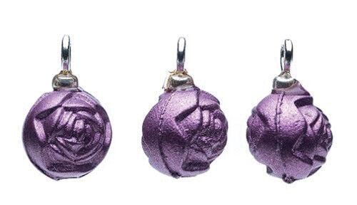 Dollhouse miniature purple rose ornaments set of 3