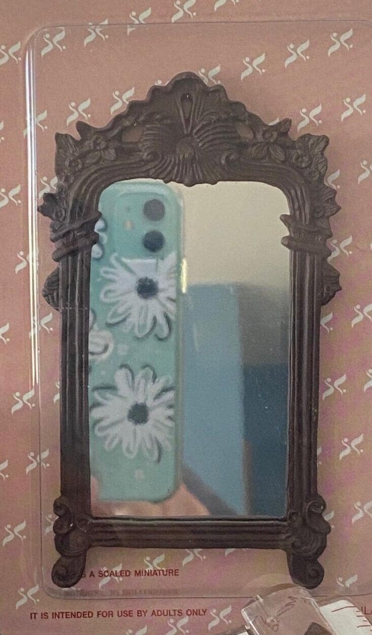 Dollhouse miniature large rosewood mirror