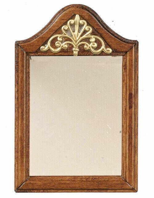 Dollhouse miniature wall mirror with top floral design