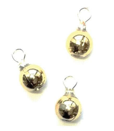 Dollhouse miniature shiny gold ball ornaments set of 3