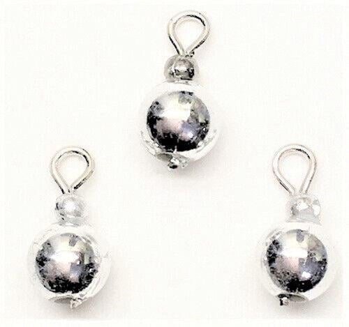 Dollhouse miniature shiny silver ornaments set of 3