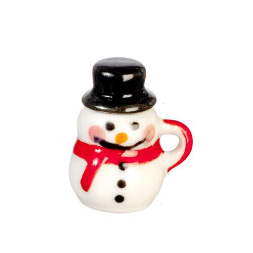Dollhouse miniature snowman with top hat mug