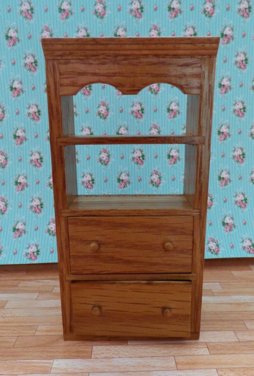 Dollhouse Miniature Solid Oak Small Display Unit by Town Square Miniatures