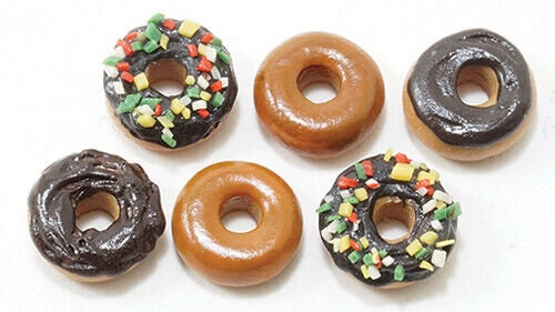 Dollhouse Miniature  Donuts Set of 6