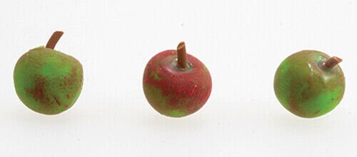 Dollhouse Miniature Set of 3 Apples - Handcrafted