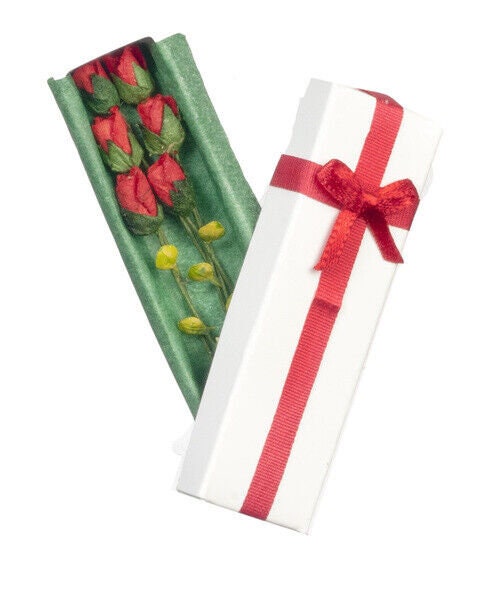 Dollhouse Miniature Box of Rose Stems