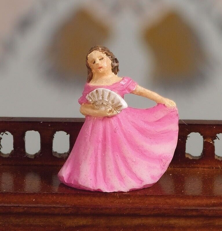 Dollhouse Miniature Ornamental Lady in Cerise
