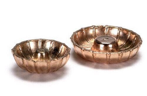 Dollhouse miniature copper cake pan set of 2
