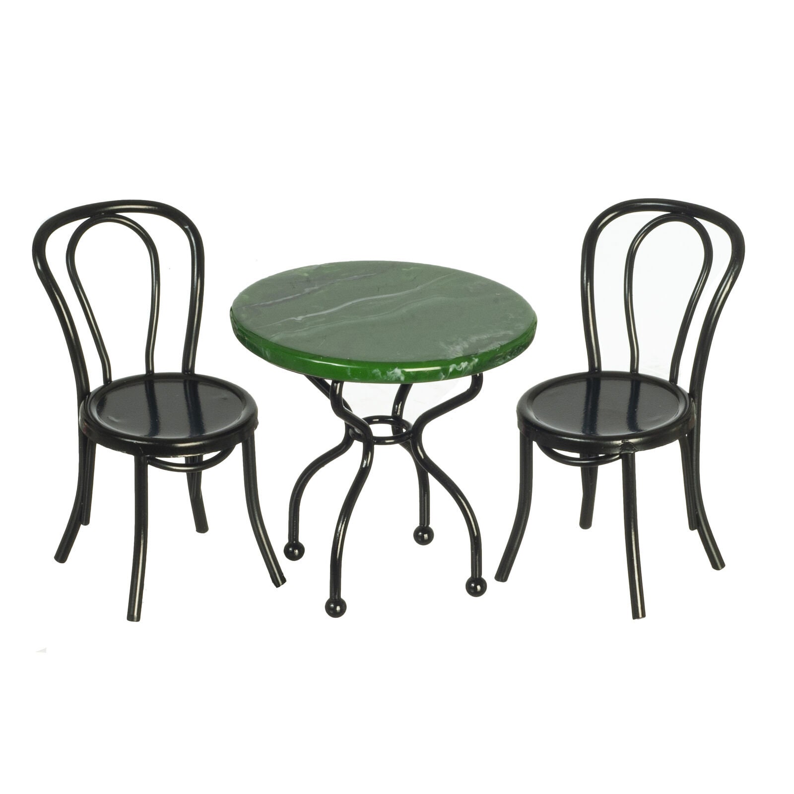 Dollhouse Miniature Green Marble Table Set of 3