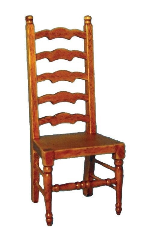 Dollhouse Miniature Ladderback Side Chair Oak