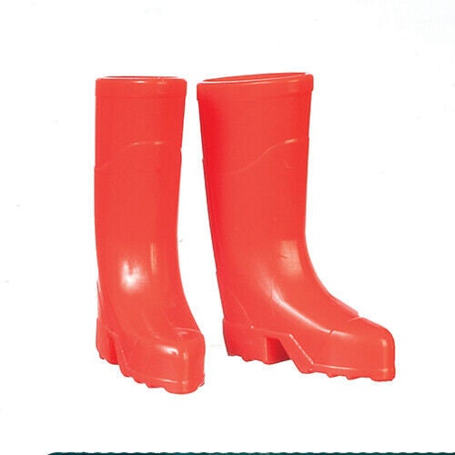 Dollhouse Miniature Red Wellingtons Boots
