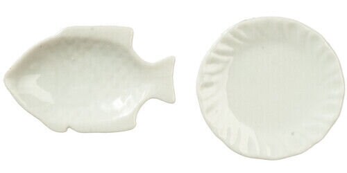 Dollhouse Miniature Set of 2 Ceramic Serving Plates