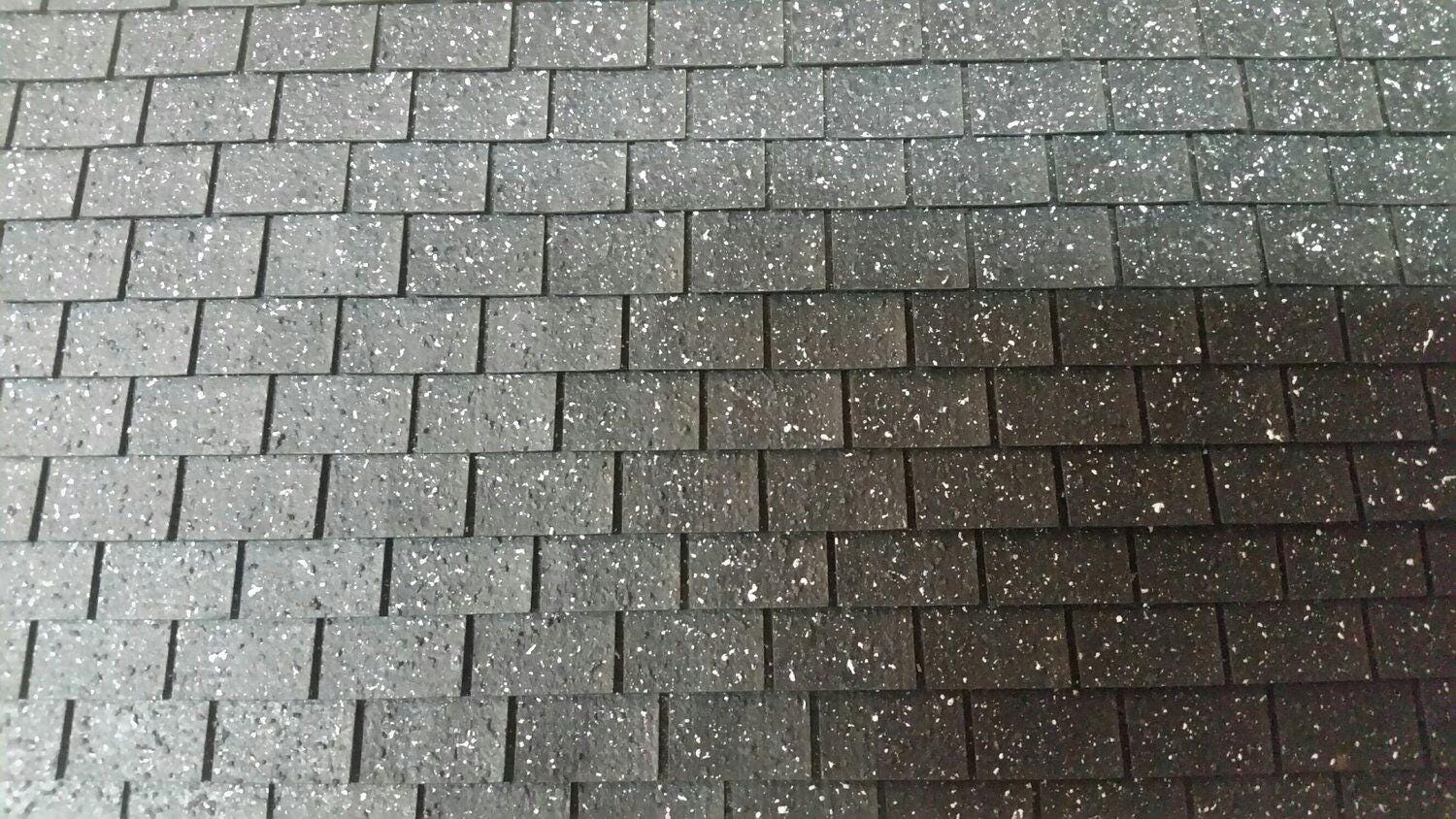 Black salt & pepper square butt shingles 1:24 scale