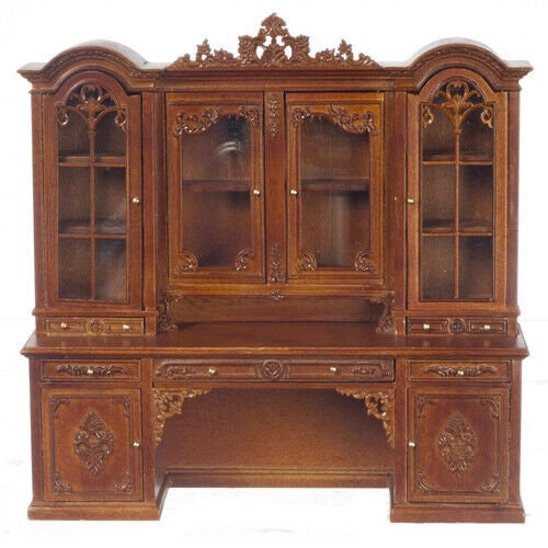 Dollhouse Miniature China Cabinet in Walnut from the Platinum Collection