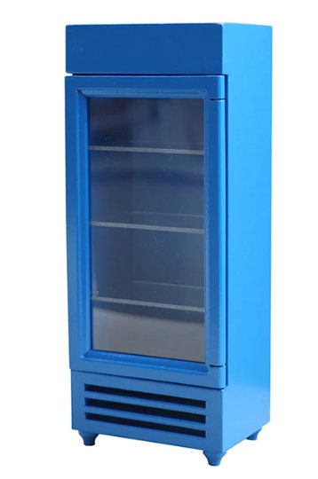Dollhouse miniature 1/12 freezer for supermarket or store in blue