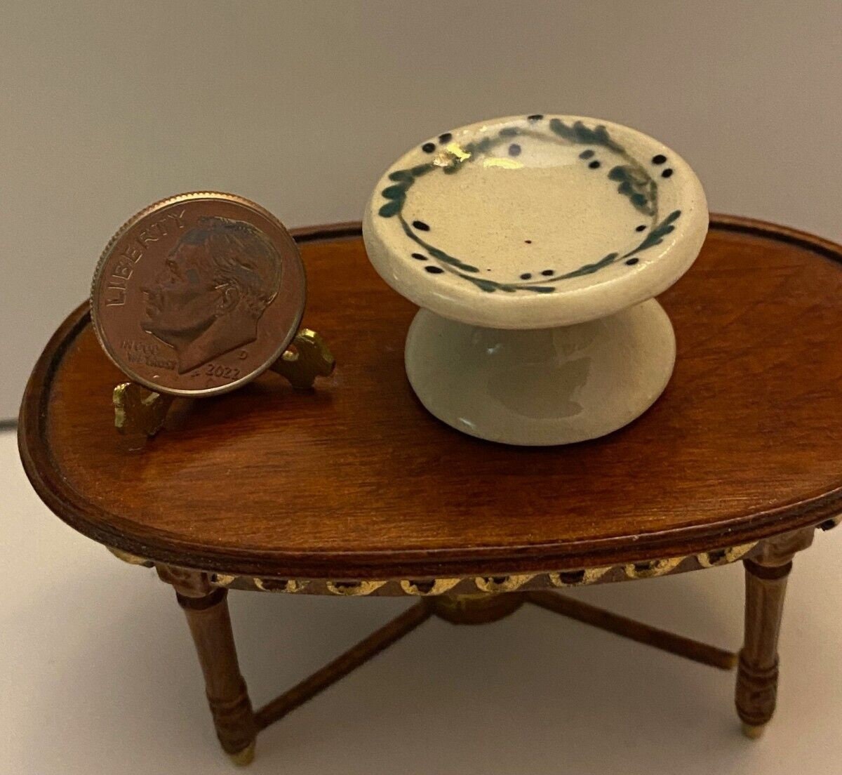 Dollhouse Miniature Handcrafted Pottery - Decorative Cake Plate