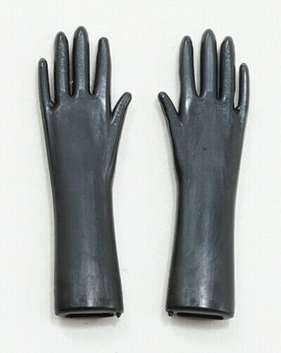Black Rubber Gloves - Dollhouse Miniature