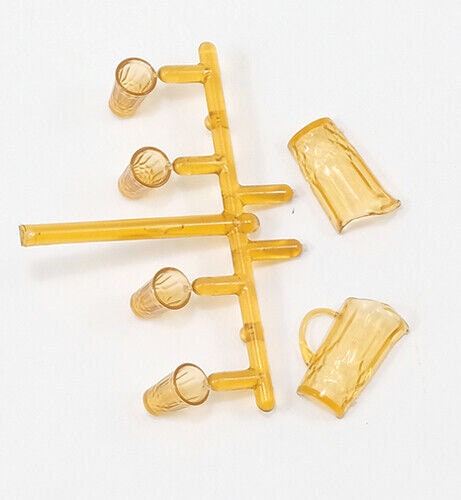 Dollhouse Miniature Amber Pitcher with 4 Tumblers - Kit