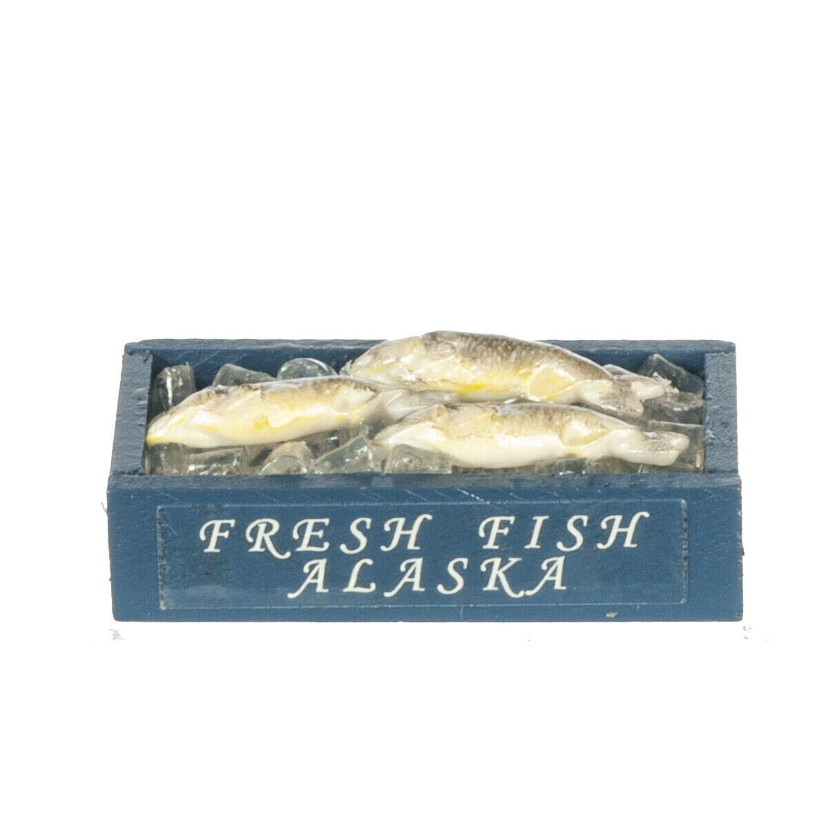 Dollhouse Miniature Fresh Fish Alaska Crate with Fish