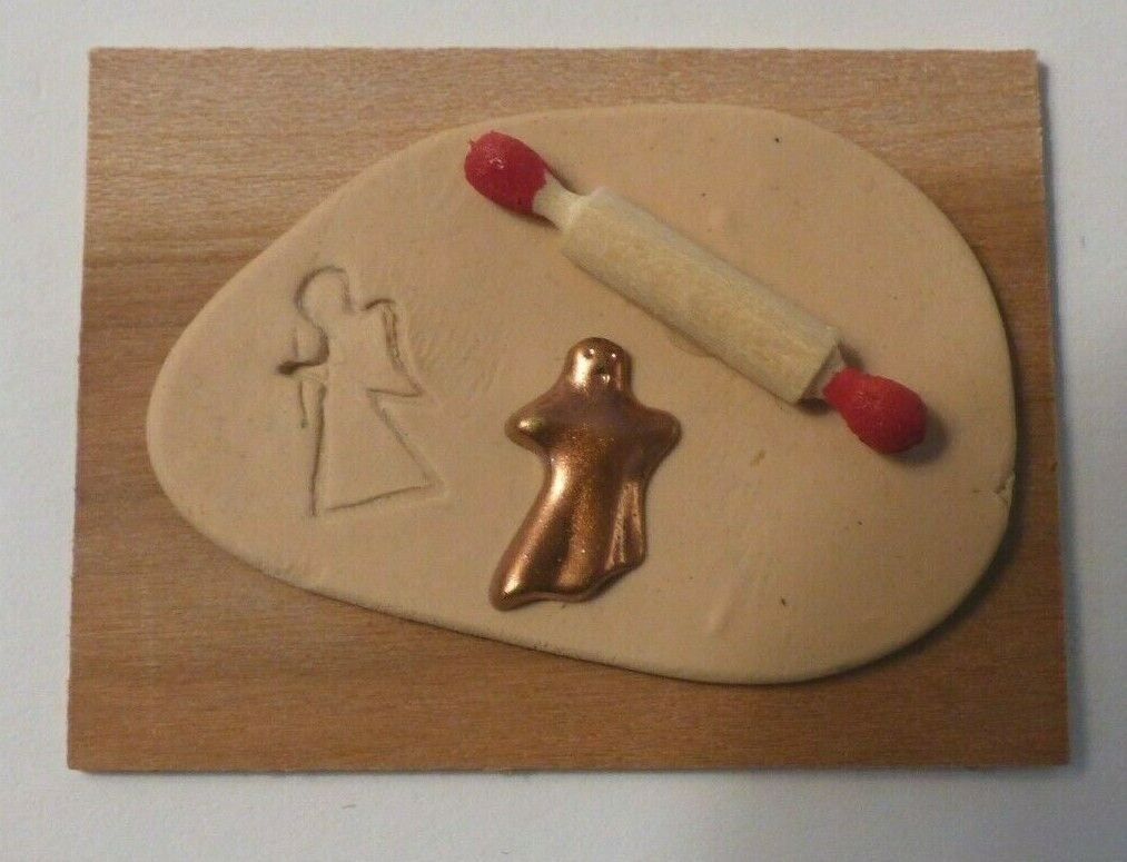Dollhouse miniature "making ghost cookies"  - handcrafted
