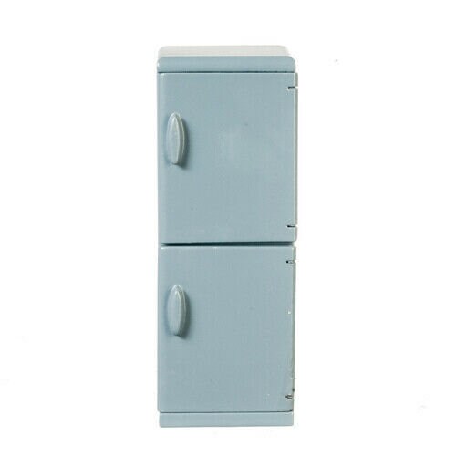 Dollhouse miniature blue refrigerator