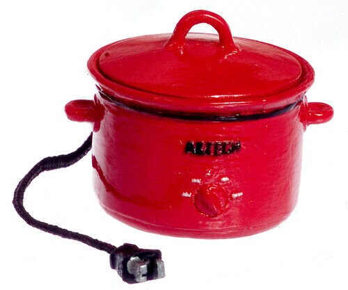 Dollhouse Miniature Red Electric Crockpot