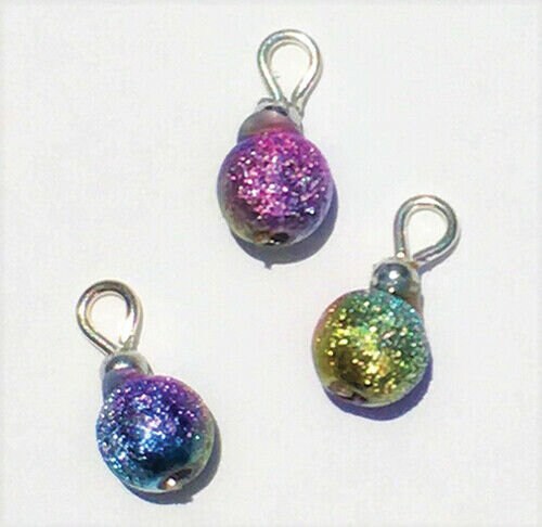 Dollhouse Miniature Peacock Blue Ornaments Set of 3
