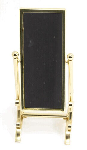 Dollhouse Miniature Gold Rectangular Floor Mirror