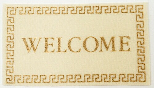 Dollhouse miniature ivory welcome mat