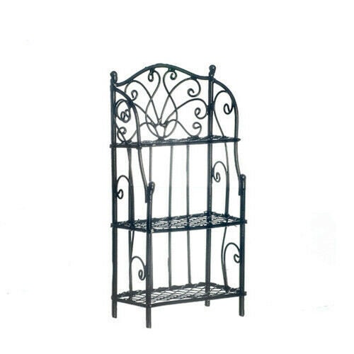 Dollhouse miniature medium 3-shelf unit in black