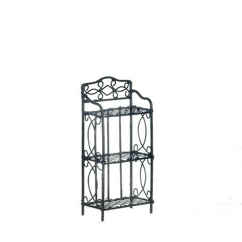 Dollhouse miniature 4-shelf unit in black