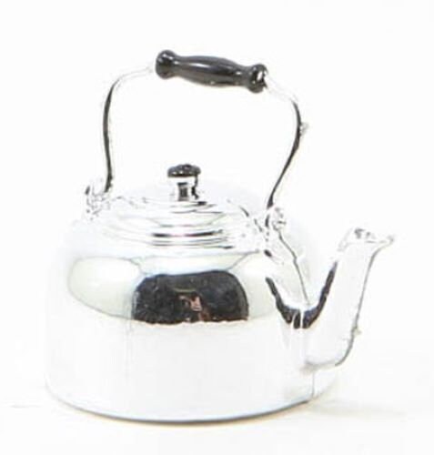 Dollhouse miniature silver tea kettle by chrysnbon