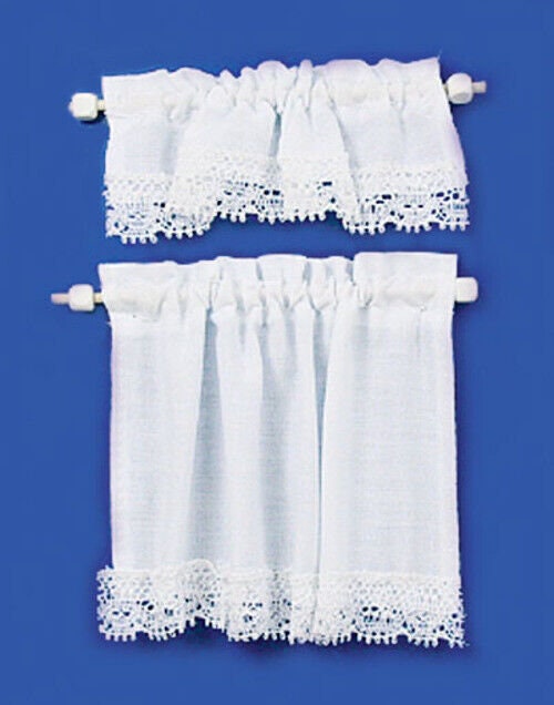 Dollhouse miniature cottage set, white
