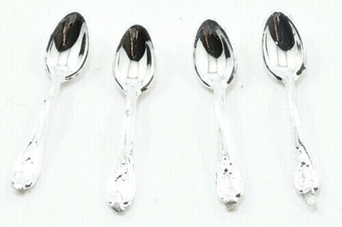 Dollhouse miniature set of 4 teaspoons