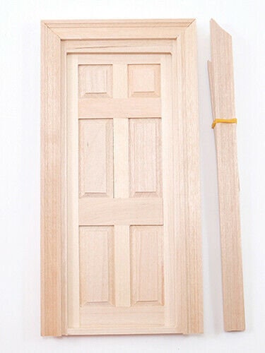 Dollhouse miniature traditional 6-panel door