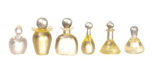Dollhouse Miniature Assorted Bottles - 6 Yellow Bottles