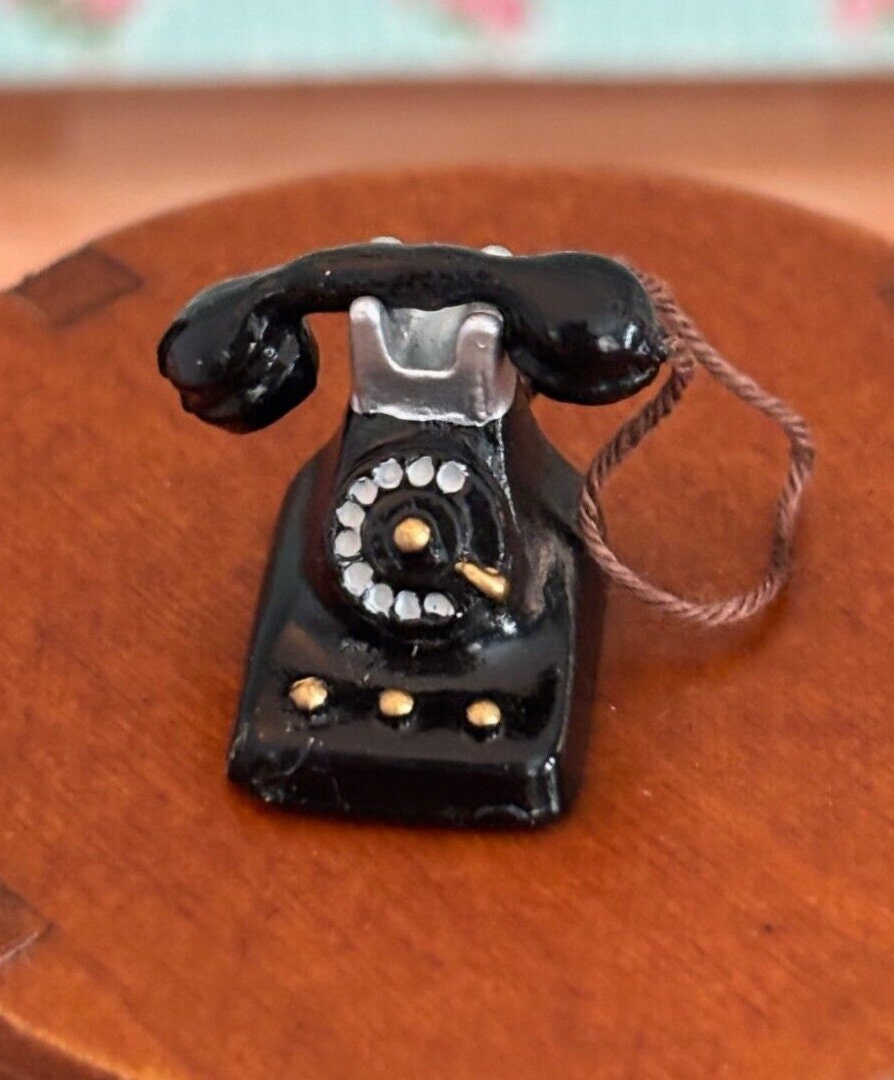 Dollhouse Miniature Rotary Phone by Heidi Ott