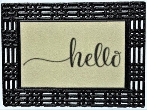 Dollhouse Miniature Door Mat - Hello