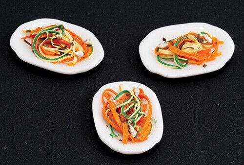 Dollhouse miniature 3 color tagliatelle, 3 pieces, by falcon miniatures