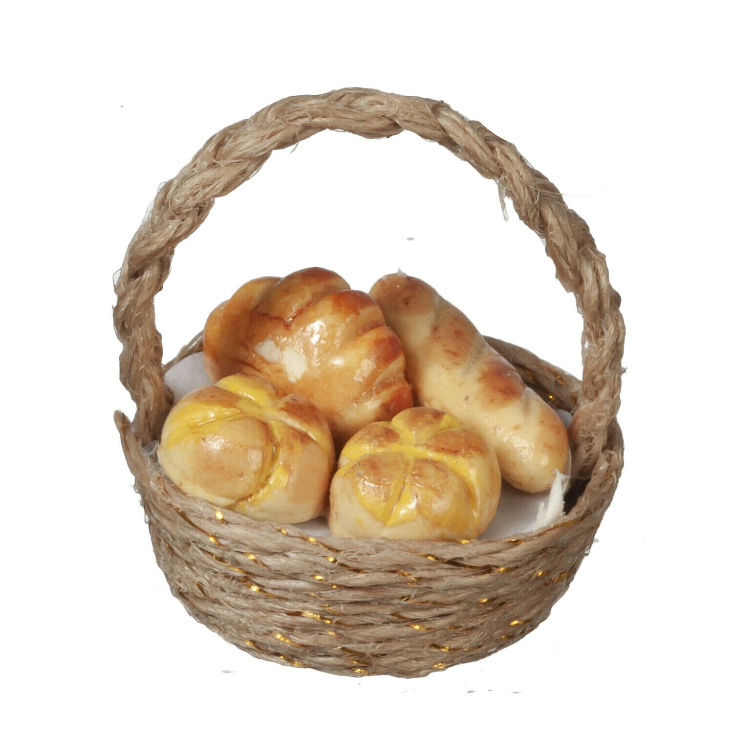 Dollhouse Miniature Bread in Basket