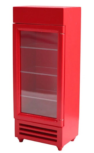 Dollhouse Miniature 1/12 Freezer for Supermarket or Store in Red
