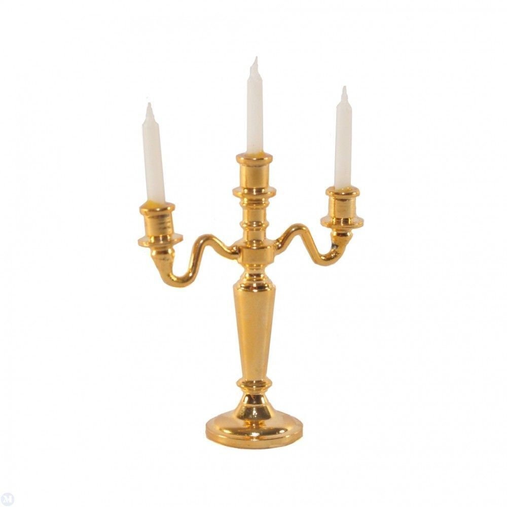 Dollhouse Miniature 3-Arm Candelabra - by Mini Mundus