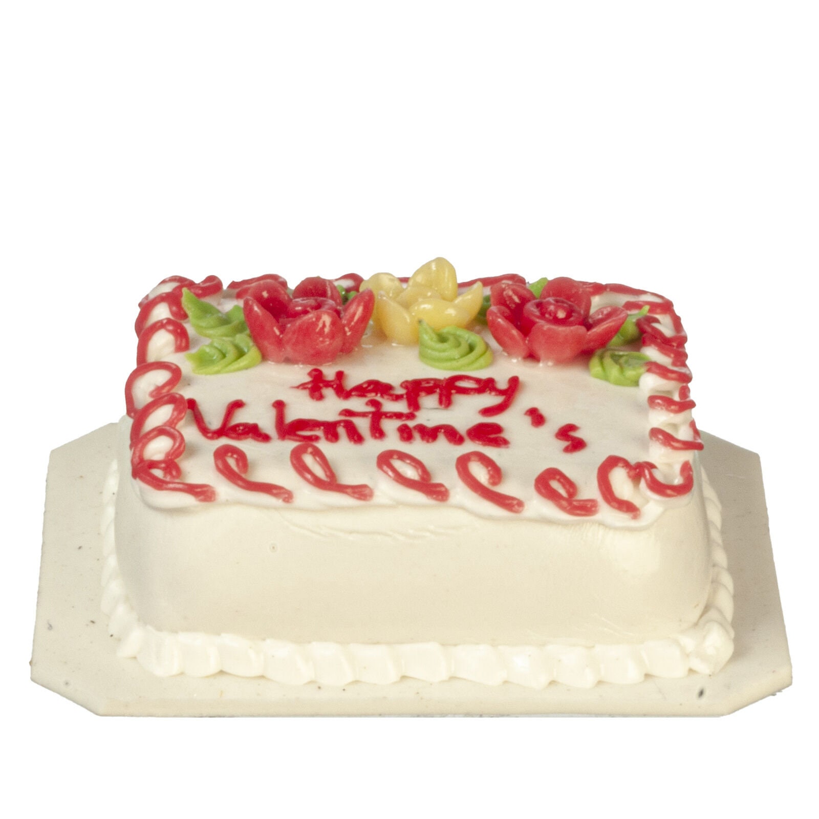 Dollhouse Miniature Happy Valentine's Cake