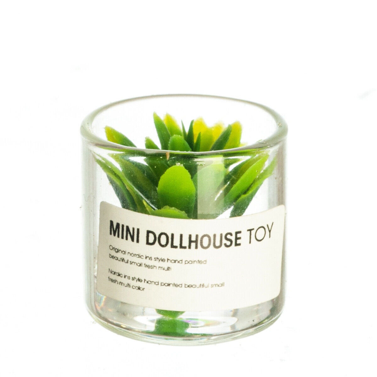Dollhouse Miniature Green Flower in Jar