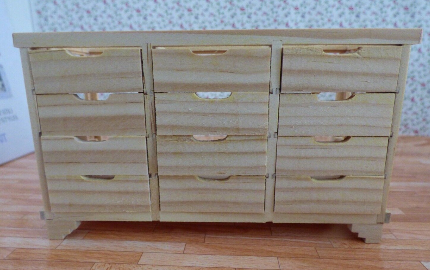 Dollhouse Miniature Unfinished Shop Display Cabinet with Drawers by JiaLi