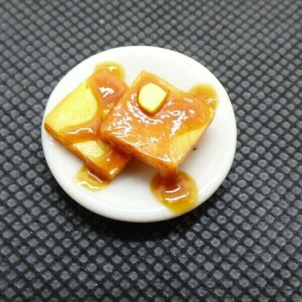 Dollhouse Miniature French Toast Plate Handcrafted