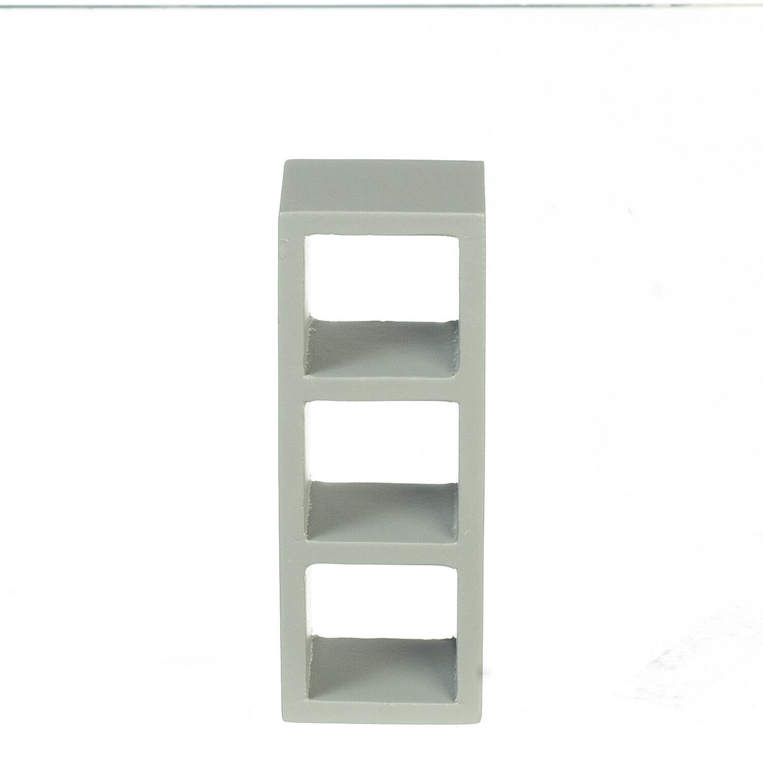 Dollhouse Miniature 3 Shelf Unit in Grey